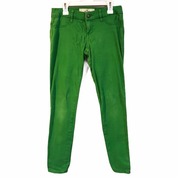 Hollister Kelly Green Skinny Jeans - Size 1 / 25 - Picture 1 of 7